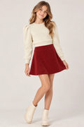 The Libba Skort in Textured Red by PLEAT