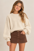 Maggie Classic Denim Skort in Brown