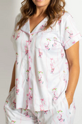 Wrapped in Ribbons Short Sleeve Button Up