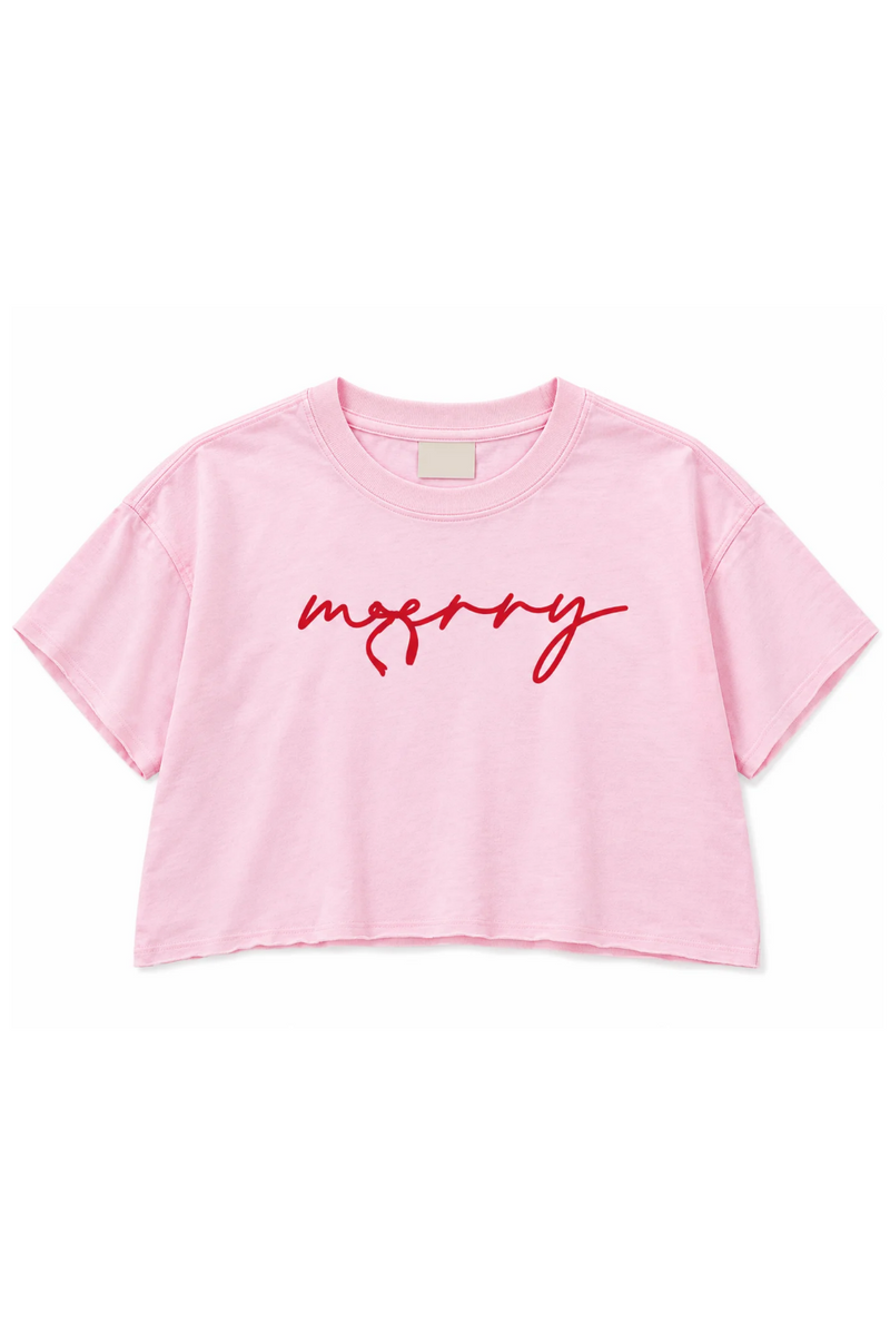 Merry Bow Vintage Crop Tee