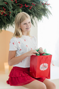 Girls Red Embroidered Bows Tee by Katie J NYC