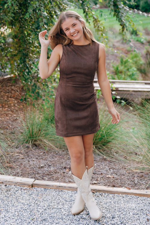 Meeka Vegan Suede Dress