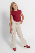 Rib Raglan Short Sleeve Top by TENLY