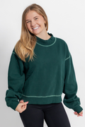 Pine Green Heavy Weight Mock Neck By Vintage Havana