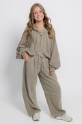 Drawstring Barrel Leg Sweatpants