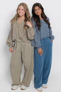Drawstring Barrel Leg Sweatpants