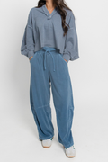 Drawstring Barrel Leg Sweatpants