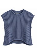 Ribbed Crew Neck Sweater Top