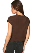 Ribbed Crew Neck Sweater Top