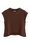 Ribbed Crew Neck Sweater Top