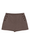 Low Waist Button Detail Skort