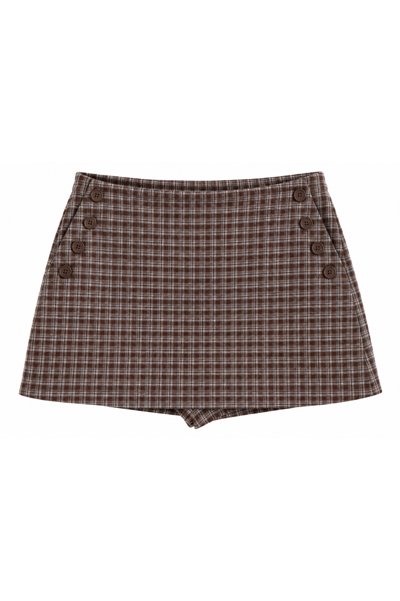 Low Waist Button Detail Skort