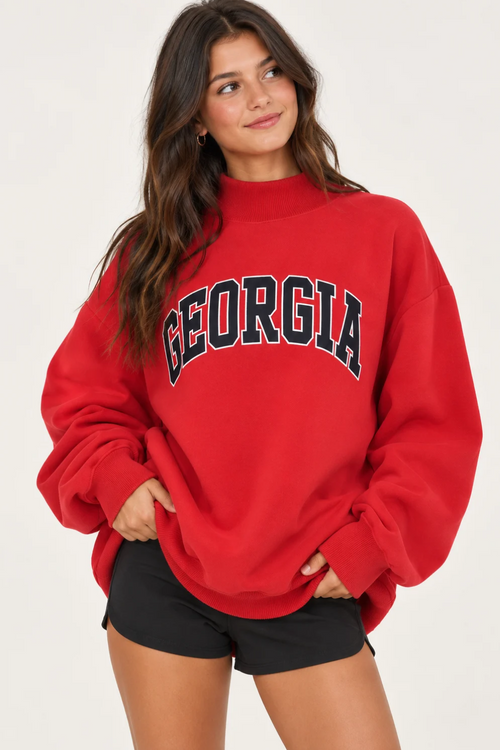 Georgia/GA  Reversible Mockneck Sweatshirt