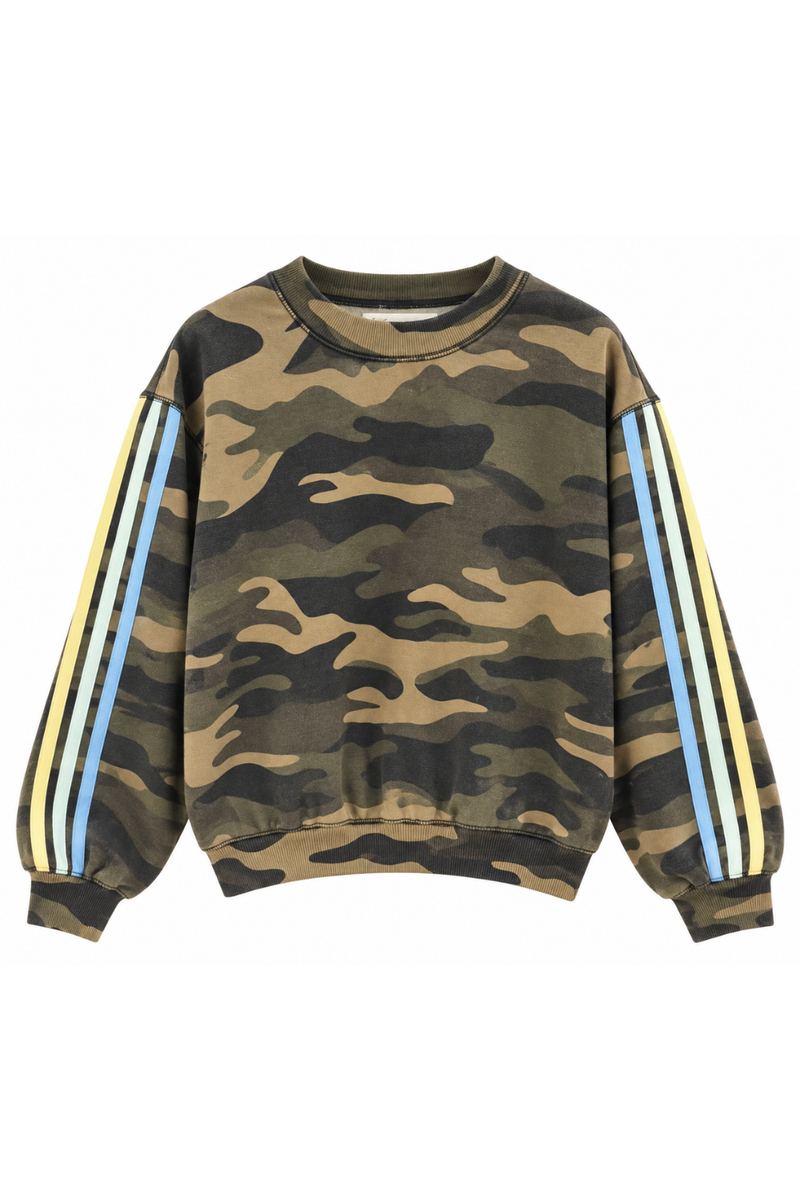 Alpine Stripe Camo Crew Neck Sweatshirt by Vintage Havana