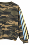 Alpine Stripe Camo Crew Neck Sweatshirt by Vintage Havana