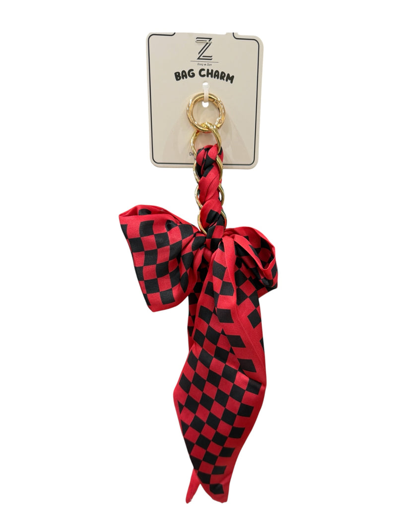Red/Black Checkered Bag Charm