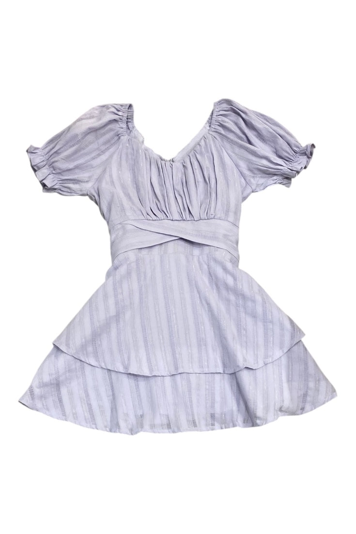 Tween Delilah Dress in Lilac Lurex Stripe by Katie J NYC