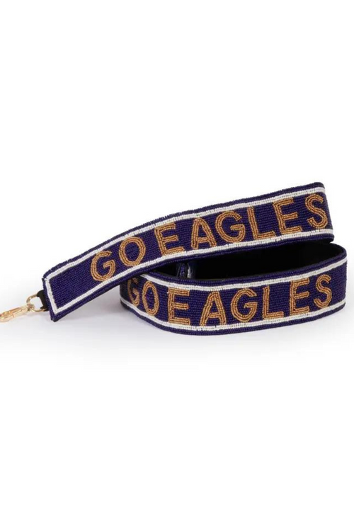 Officially Licensed Go Eagles Beaded Purse Strap