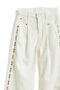 Tractr Girls Embroidered Side Pleated Pants