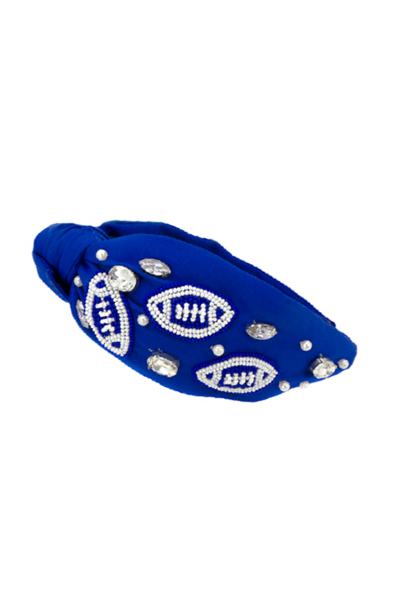 GAMEDAY Football Blue/White Headband