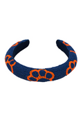 GAMEDAY Navy/Orange Paw Print Headband