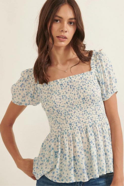 Emerly Floral Smocked Top