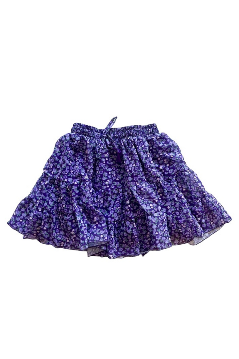 Gianna Drawstring Skirt in Purple by Flowers by Zoe