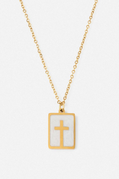 Enamel Cross Necklace by Elevated Faith