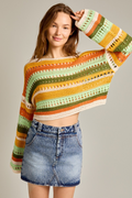 Cally Stripe Crochet Sweater