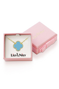 Turquoise Four Leaf Clover Necklace by Lily Nily