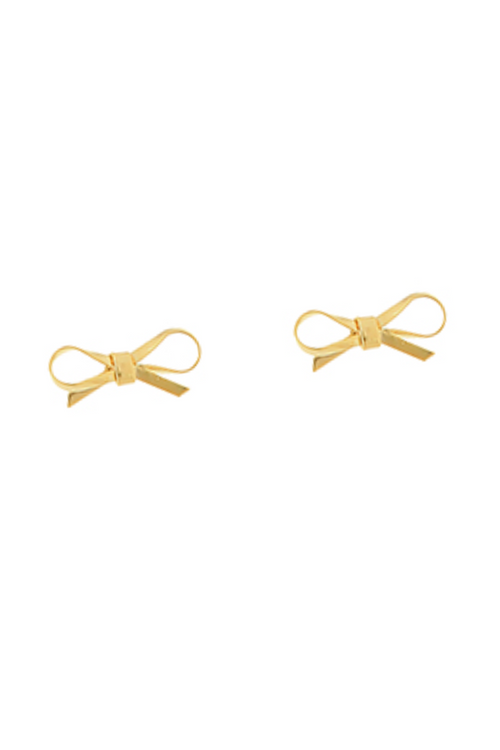 Gold Dipped Bow Stud Earrings