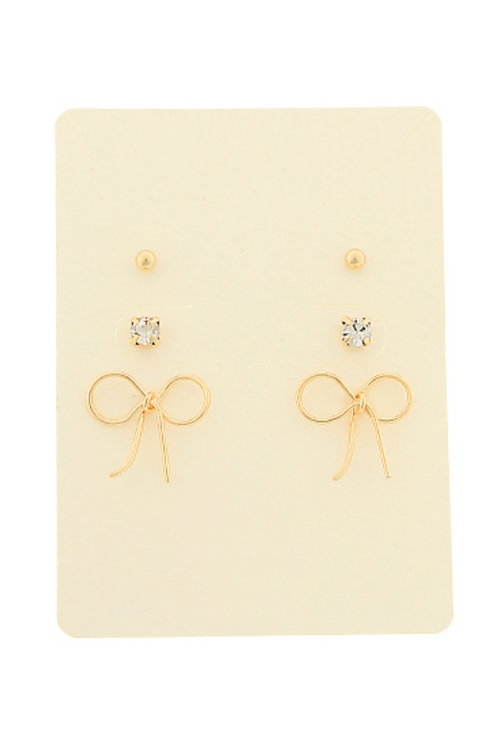 Ribbon Stud Earring Set