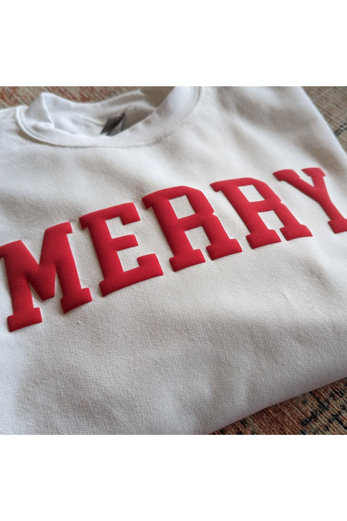 Merry Puff Letter Crewneck