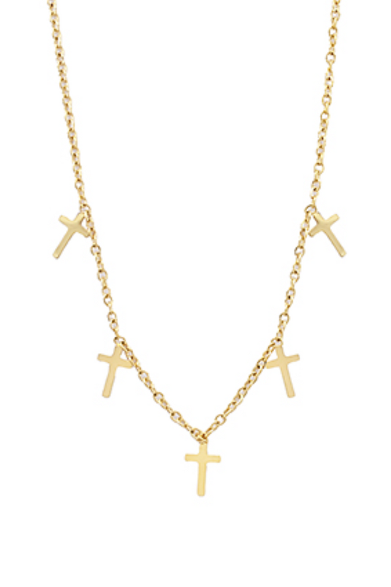 Tiny Cross Station Necklace