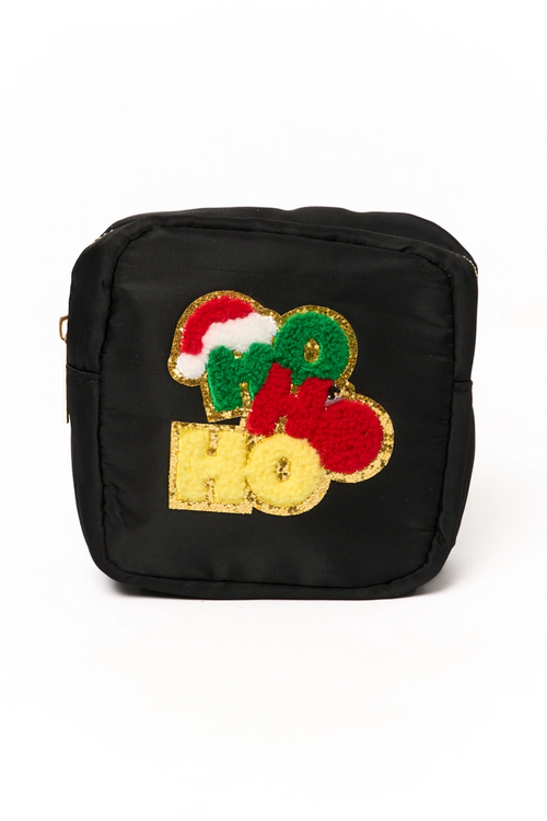 Small Makeup Bag with Christmas Patches