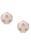 Pink Soccer Ball Stud Earrings by Lily Nily