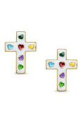 White Cross Stud Earring by Lily Nily