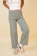 Logan High Waist Dad Jean in Sage