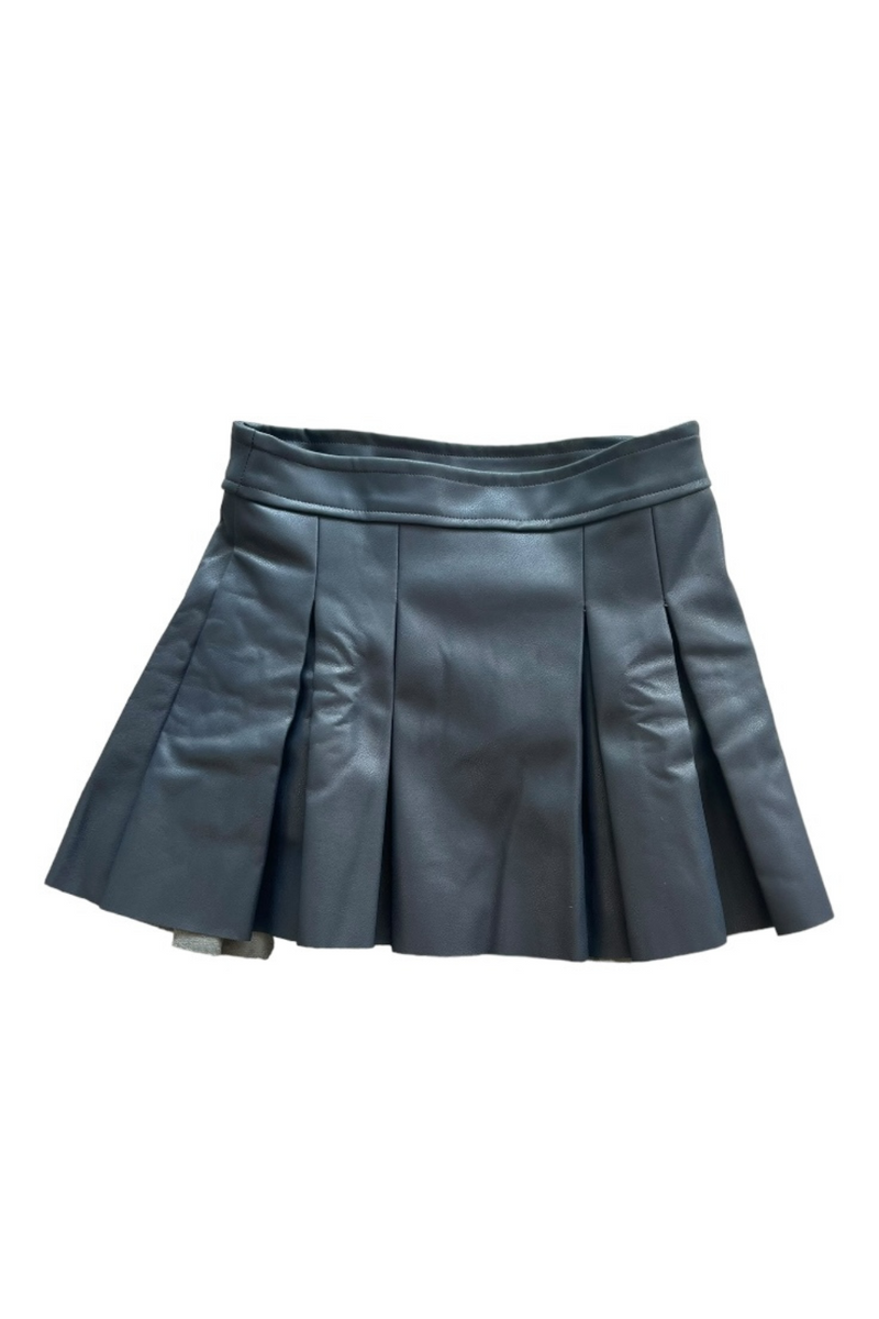 Navy Leather Skort from Flowers by Zoe