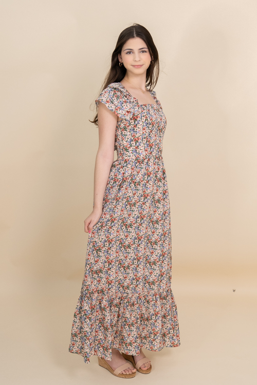 Floral Cascading Maxi Dress