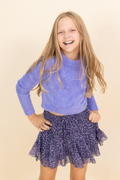 Gianna Drawstring Skirt in Purple by Flowers by Zoe