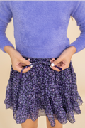 Gianna Drawstring Skirt in Purple by Flowers by Zoe