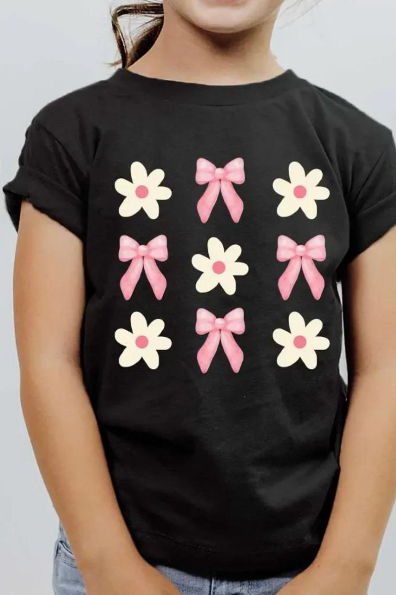 Daisy Bow Grid Kids Graphic Tee