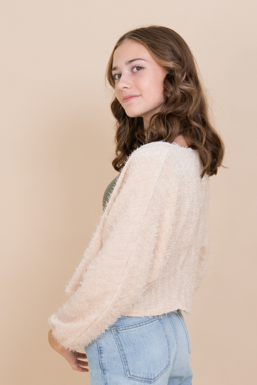 Mina Fuzzy Knit Cardigan