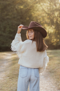 Tween Carter Fringe Sweater by Sadie & Sage