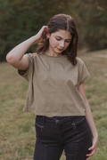 Kenna Washed Short Sleeve Top