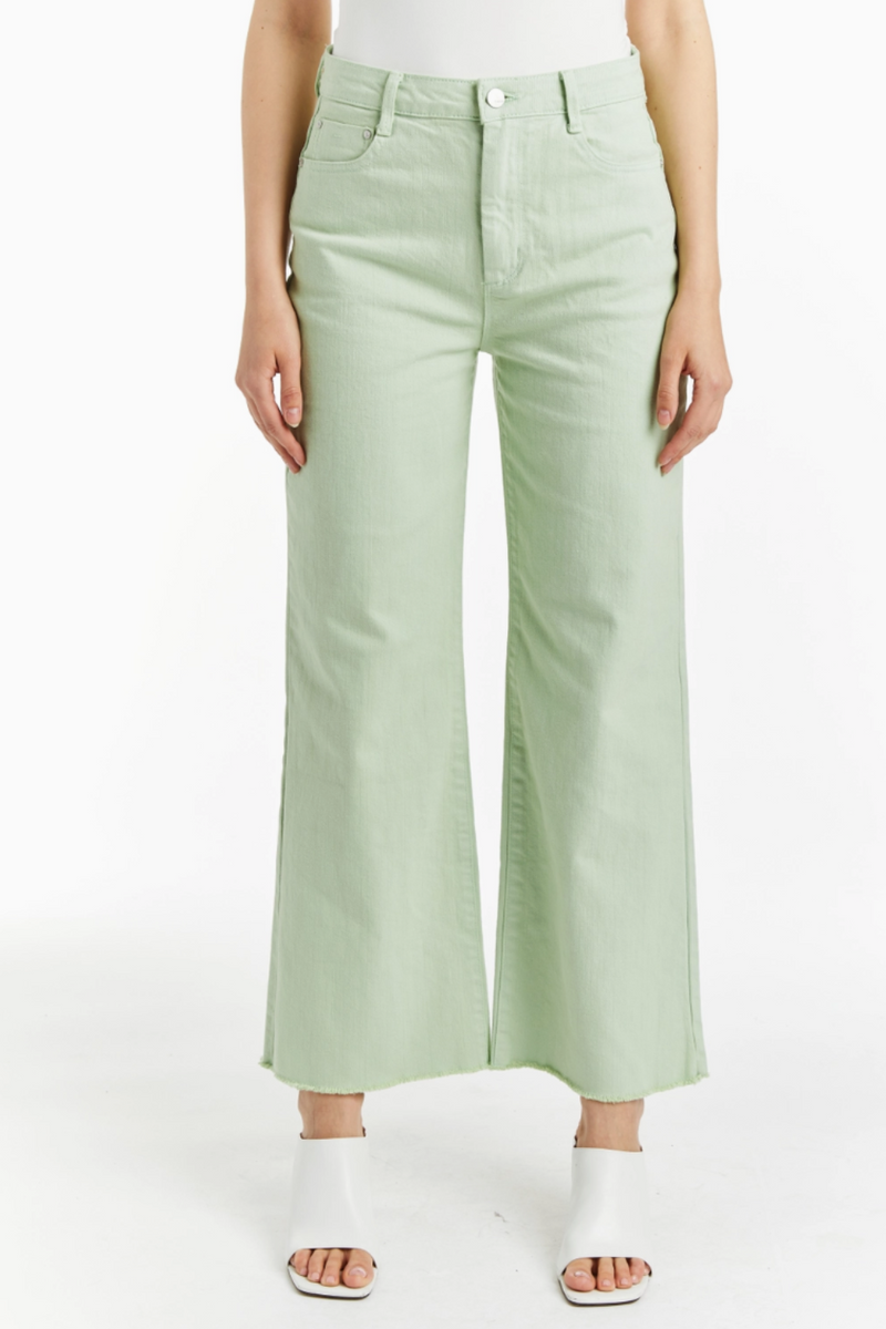 Alice High Rise Denim in Frost Green by Tractr