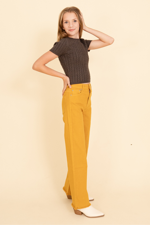 Alice High Rise Denim in Gold by Tractr