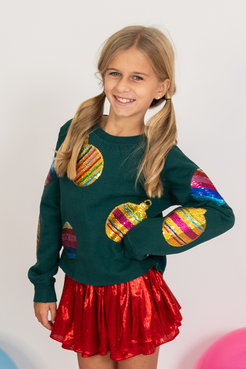 Sequin Christmas Ornament Sweatshirt