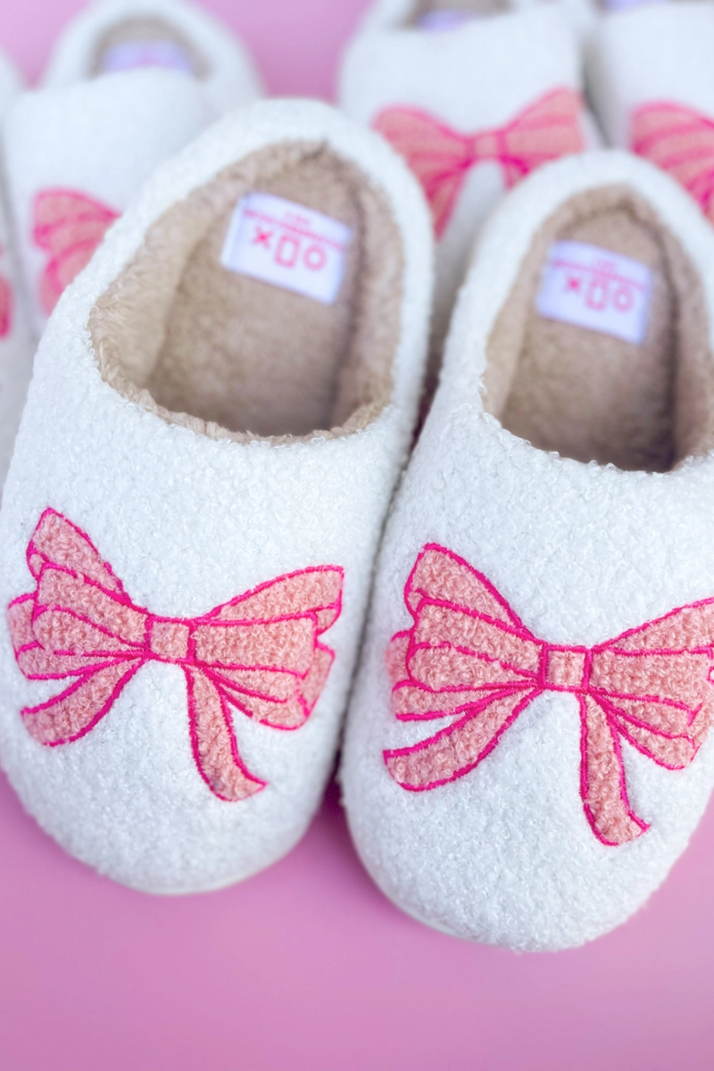 Pink Bow Slippers